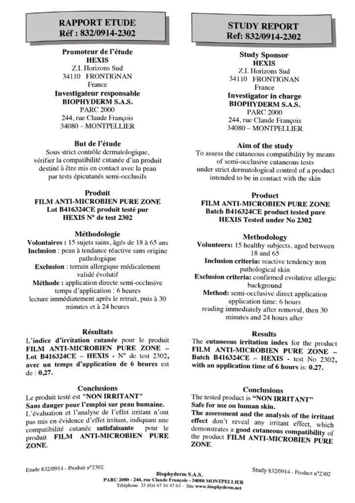 Film anti microbien Qualiglass